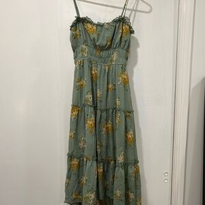 Francesca’s Floral Green Maxi Dress